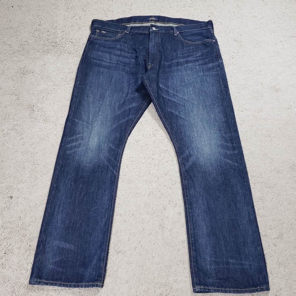 Polo Ralph Lauren Varick Slim Straight Jeans Mens 38x30 (FITS 42x32) Dark Wash